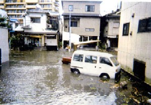 広島市宇品地区の被災状況